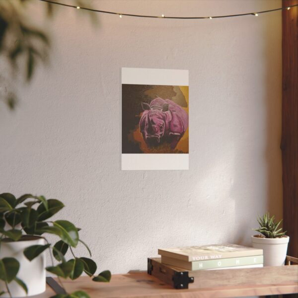 Purple Rhino – Wild Urban Energy - Unique Rhinoceros Giclée Print Canvas