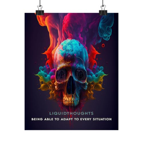 Colorful Skeleton – Matte Poster – ‘Liquidthoughts’ Inspirational Wall Decor