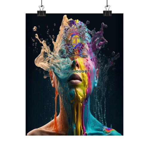 Colorful Liquid Woman – Vertical Poster – Vibrant Wall Art for Home Decor