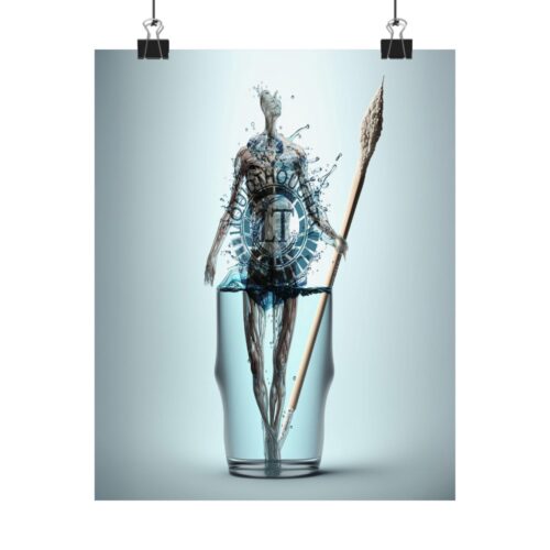 Skeleton Cup – Matte Vertical Poster – Unique Water-Inspired Wall Art