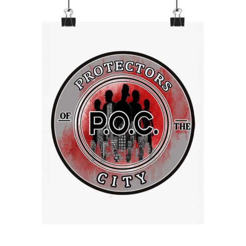 P.O.C Podcast – Red Circle City – Matte Vertical Poster