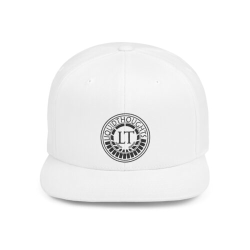 Liquidthoughts Flat Bill Snapback Cap (Black Logo)