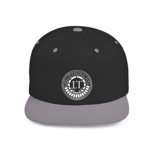 Liquidthoughts Flat Bill Snapback Hat (White Logo)