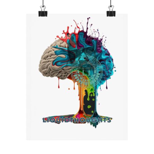 Liquidthoughts Brain – Matte Art Print – Colorful Brain Design for Creative Spaces