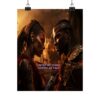United We Stand – Warrior Couple Poster – Tribal Strength & Unity Wall Art
