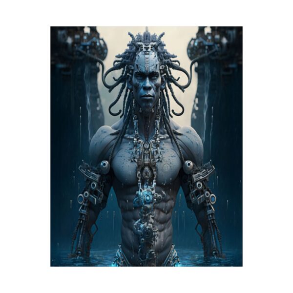 Cyber Dread Warrior – Futuristic Poster – Dark Tech Art for Bold Spaces